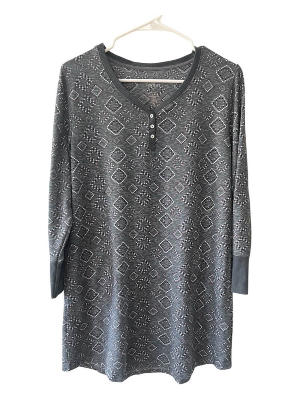 croft & barrow Gray Patterned Nightshirt Size S Women